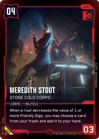 Meredith Stout, Stone Cold Corpo